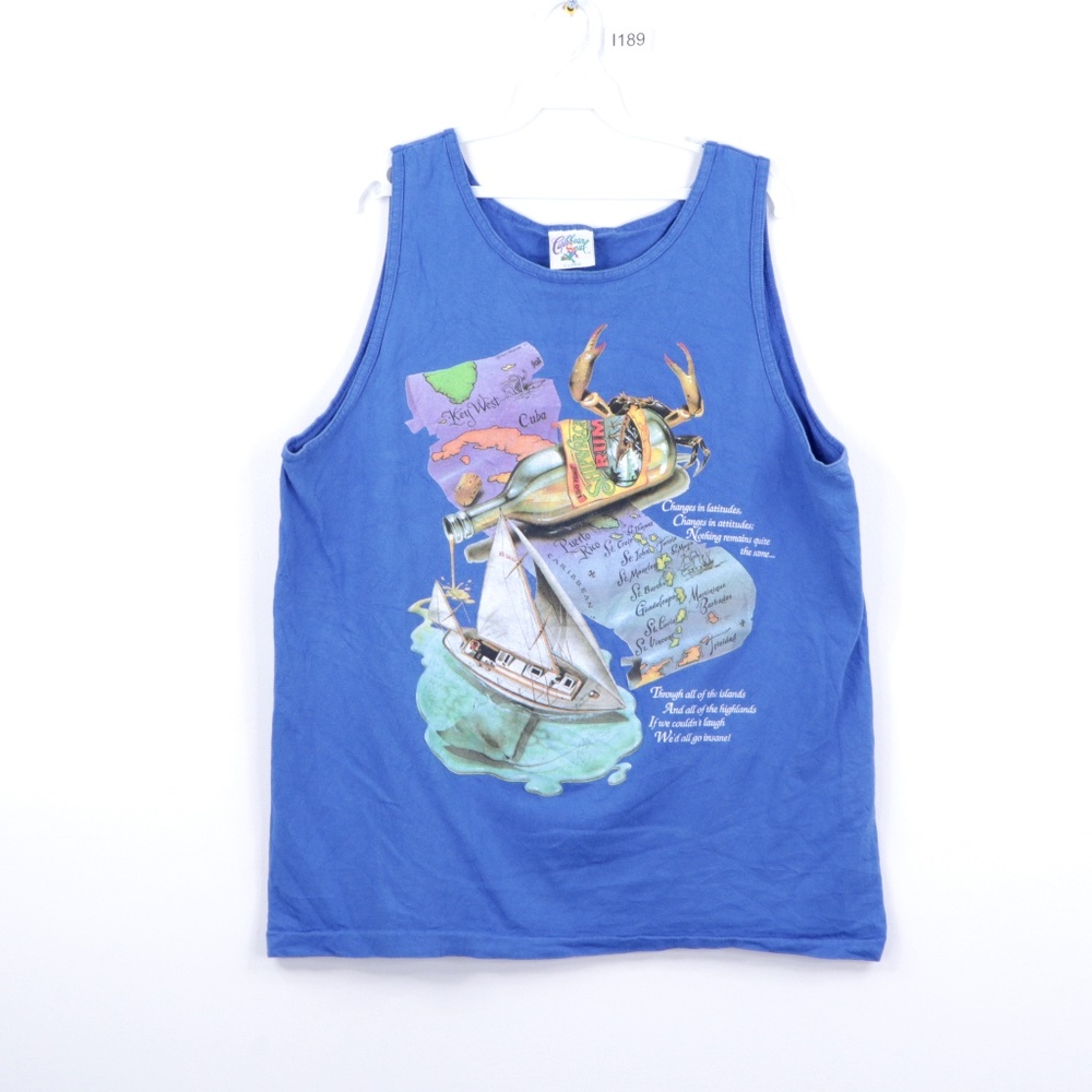 90s Streetwear Mens XL Caribbean Tank Top T Shirt